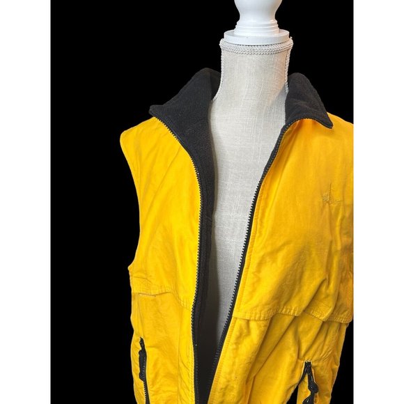 Port Authorities Men Charger Vest Black Yellow Reversible Zip Wind Water Res  M - Picture 6 of 10
